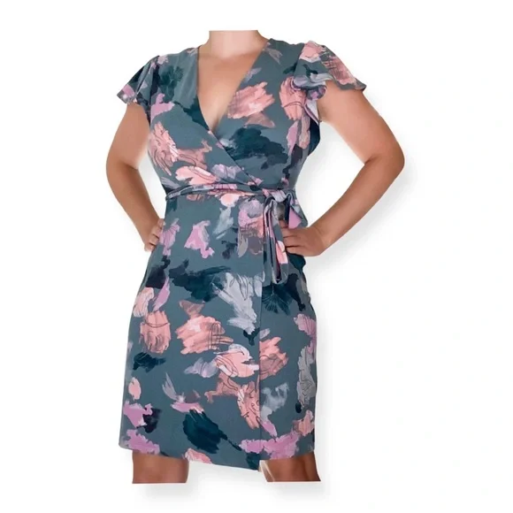 Nine West | Dresses | Nine West Grey Painted Pink And Grey Dress | Poshmark